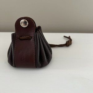 Small Brown Leather Gathered Pouch ~ LARP ~ Medieval
